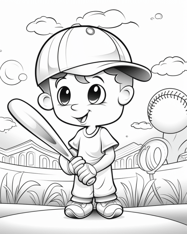 40 Baseball coloring pages - Image 4