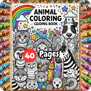 cute animals coloring book for toddlers and kids V3